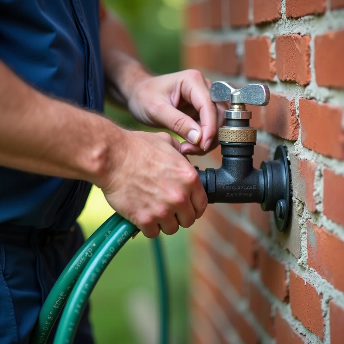 Disconnecting garden hose from exterior sillcock and installing foam freeze cover